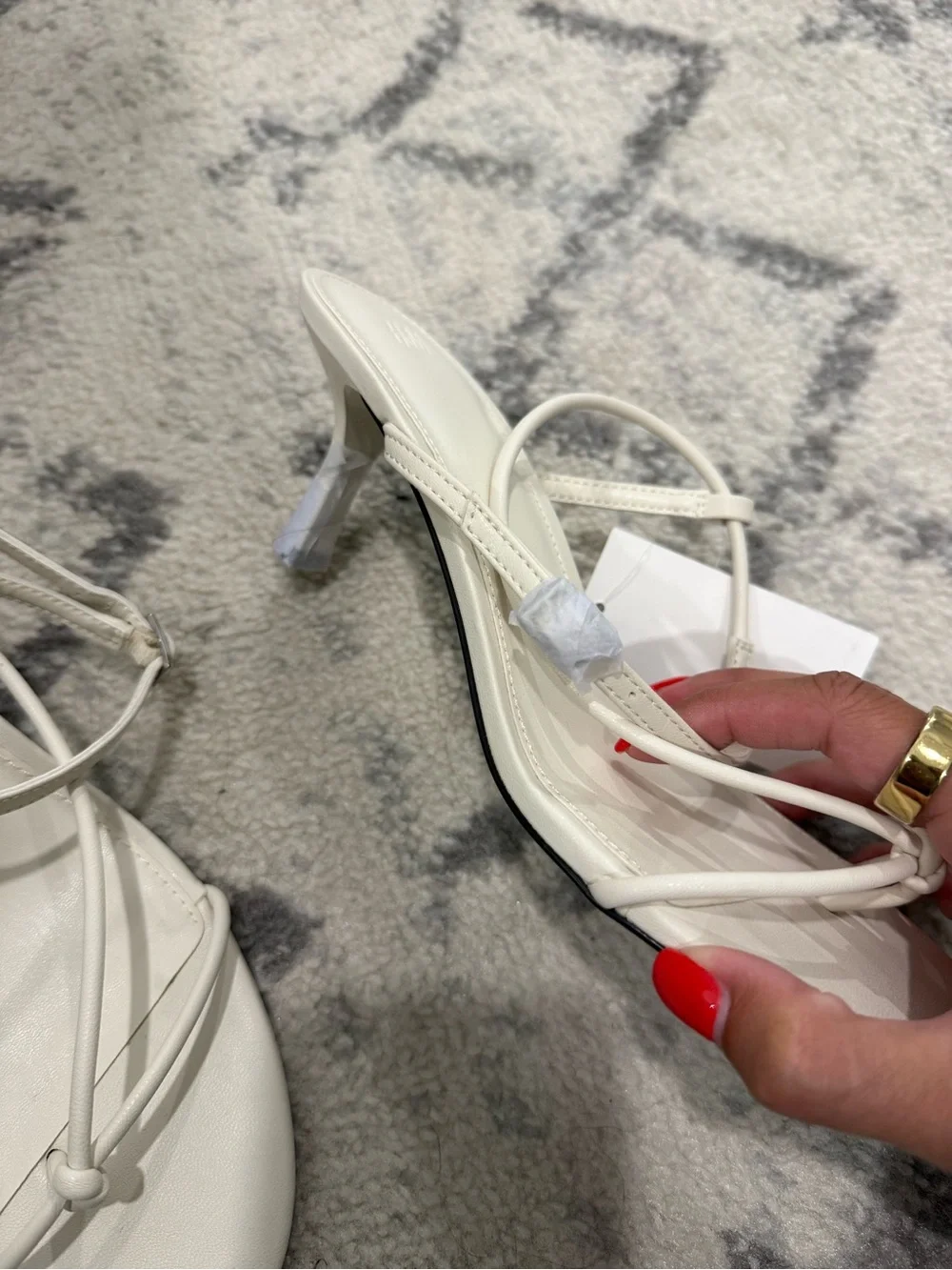 H&M Cream Strappy Knot Sandals for Women